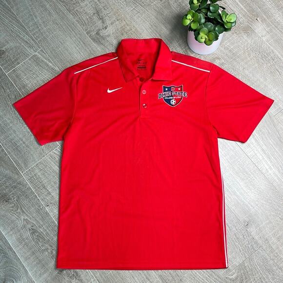 NIKE DRI-FIT Red Dixie State Short Sleeve Golf Polo Mens Size Medium - Picture 1 of 8